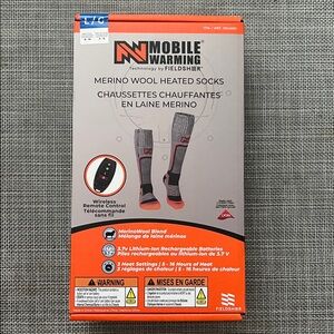 NEW FIELDSHEER Mobile Warming Premium 3.0 Merino Wool Heated Socks - Large